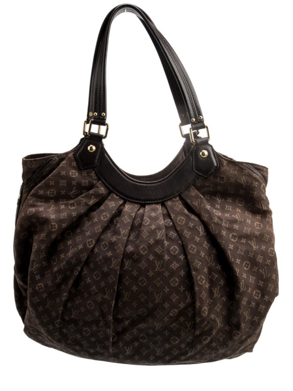 Louis Vuitton Dark Brown Monogram Pleated Tote Bag